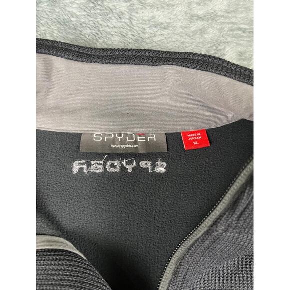 Spyder Men's Black Full Zip Fleece Jacket XL Athletic Performance Fit * - Picture 3 of 9